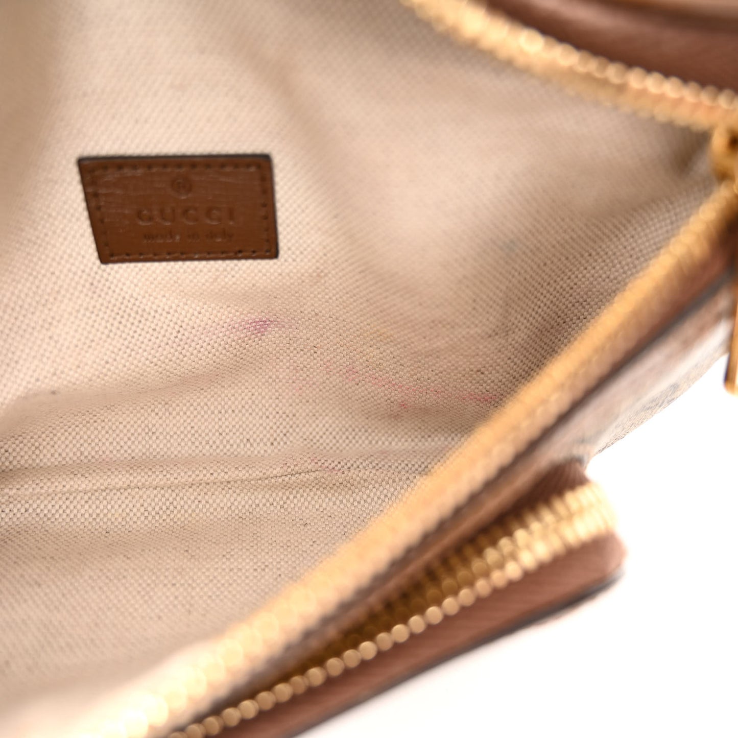 GG Supreme Monogram Textured Calfskin Retro Interlocking G Belt Bag Beige Ebony Brown Sugar