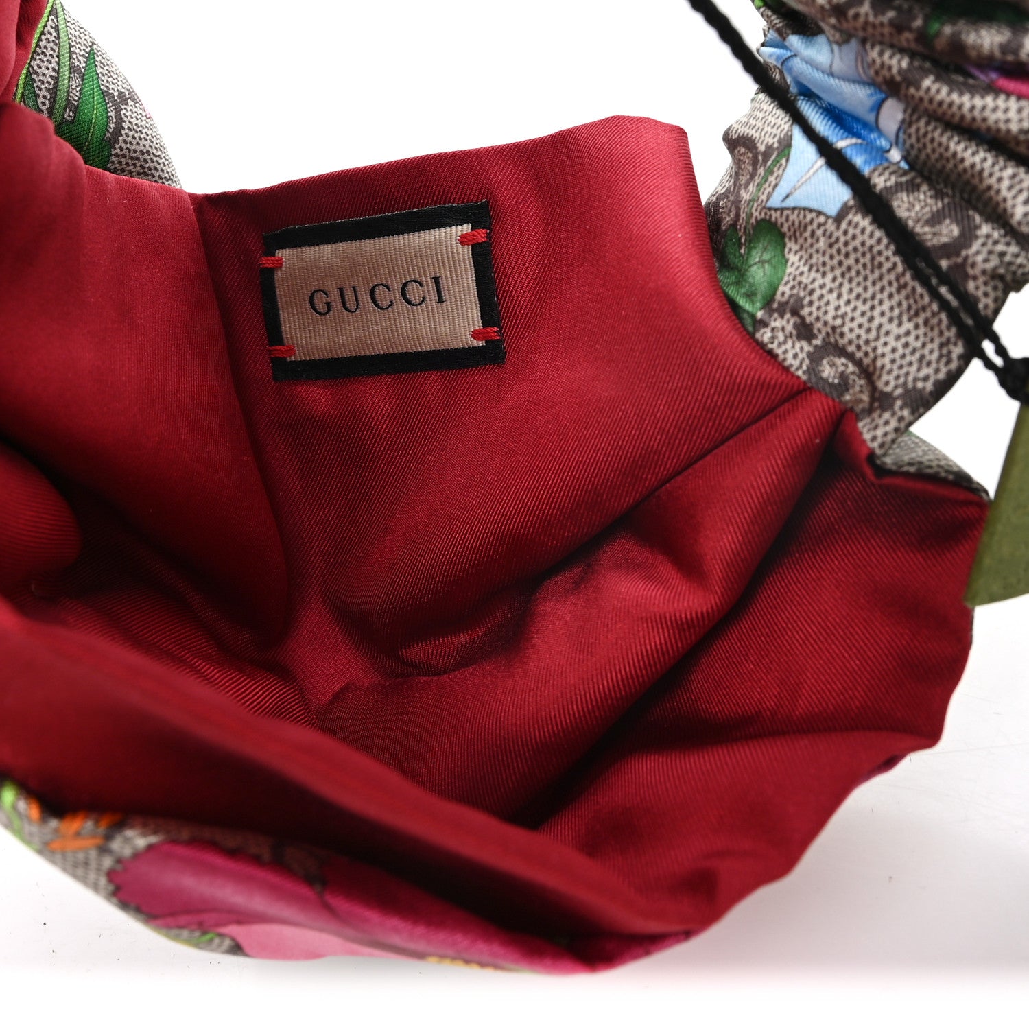 Gucci Silk Monogram Flora Print Headband M Red 4 of 5
