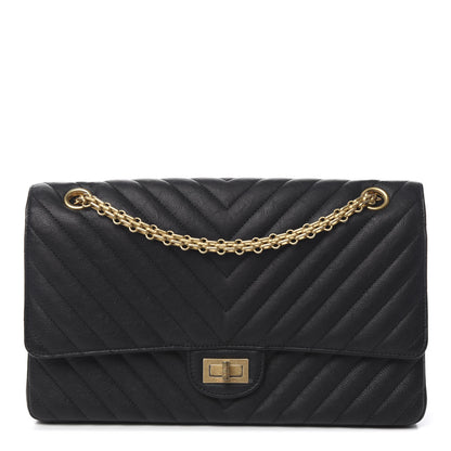 Chanel Crumpled Calfskin Chevron Quilted 2.55 Reissue 226 Black 1 of 12
