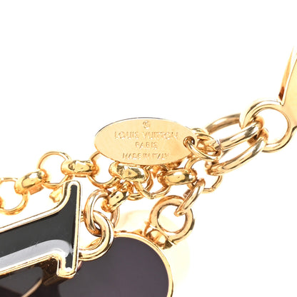 Louis Vuitton Metal Enamel Fleur De Monogram Bag Charm Dore 3 of 3