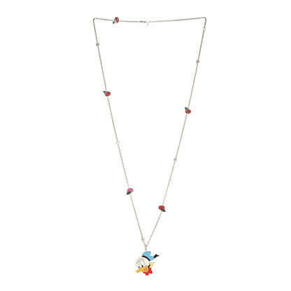 Gucci X DISNEY Sterling Silver Enamel Donald Duck Pendant Necklace 2 of 4
