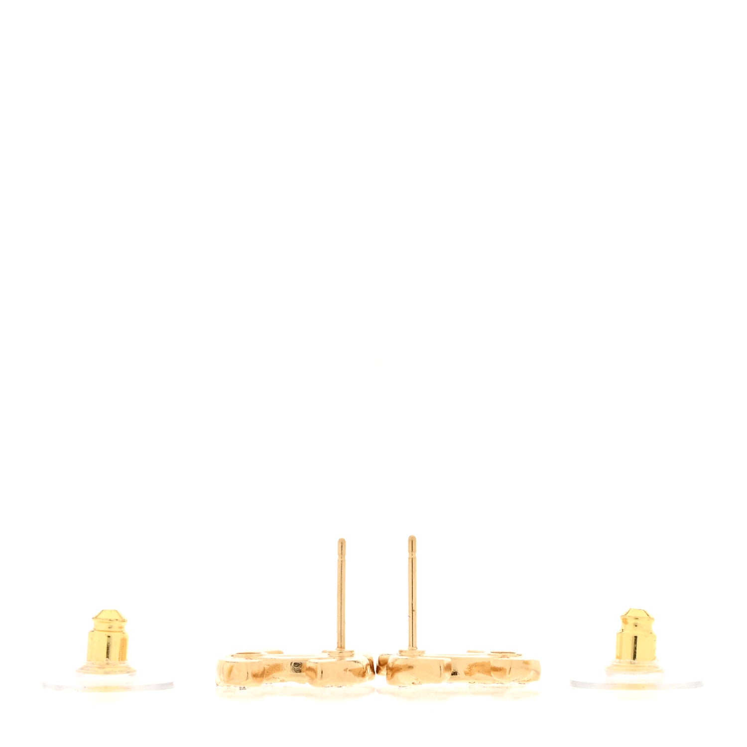 Chanel Crystal CC Earrings Gold 3 of 5