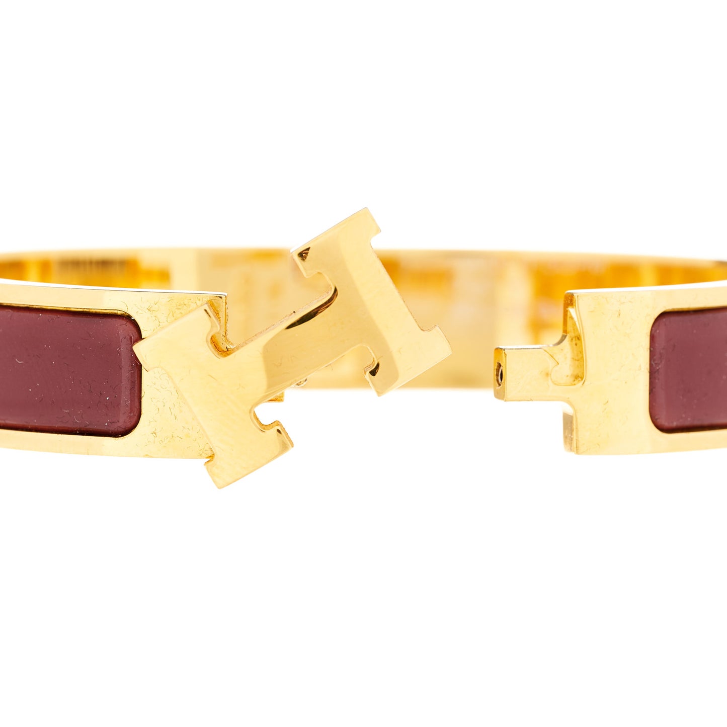 Enamel Narrow Clic Clac H Bracelet PM Rouge Baroque