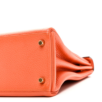 Hermes Taurillon Clemence Kelly Retourne 28 Orange 10 of 11