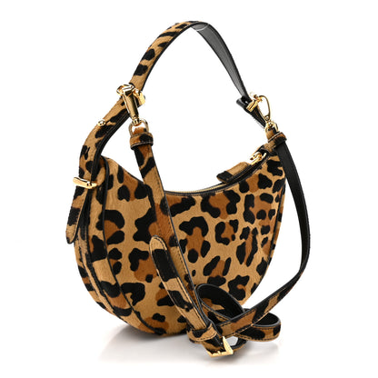 Prada Calf Hair Leopard Print Arque Shoulder Bag Honey 3 of 9