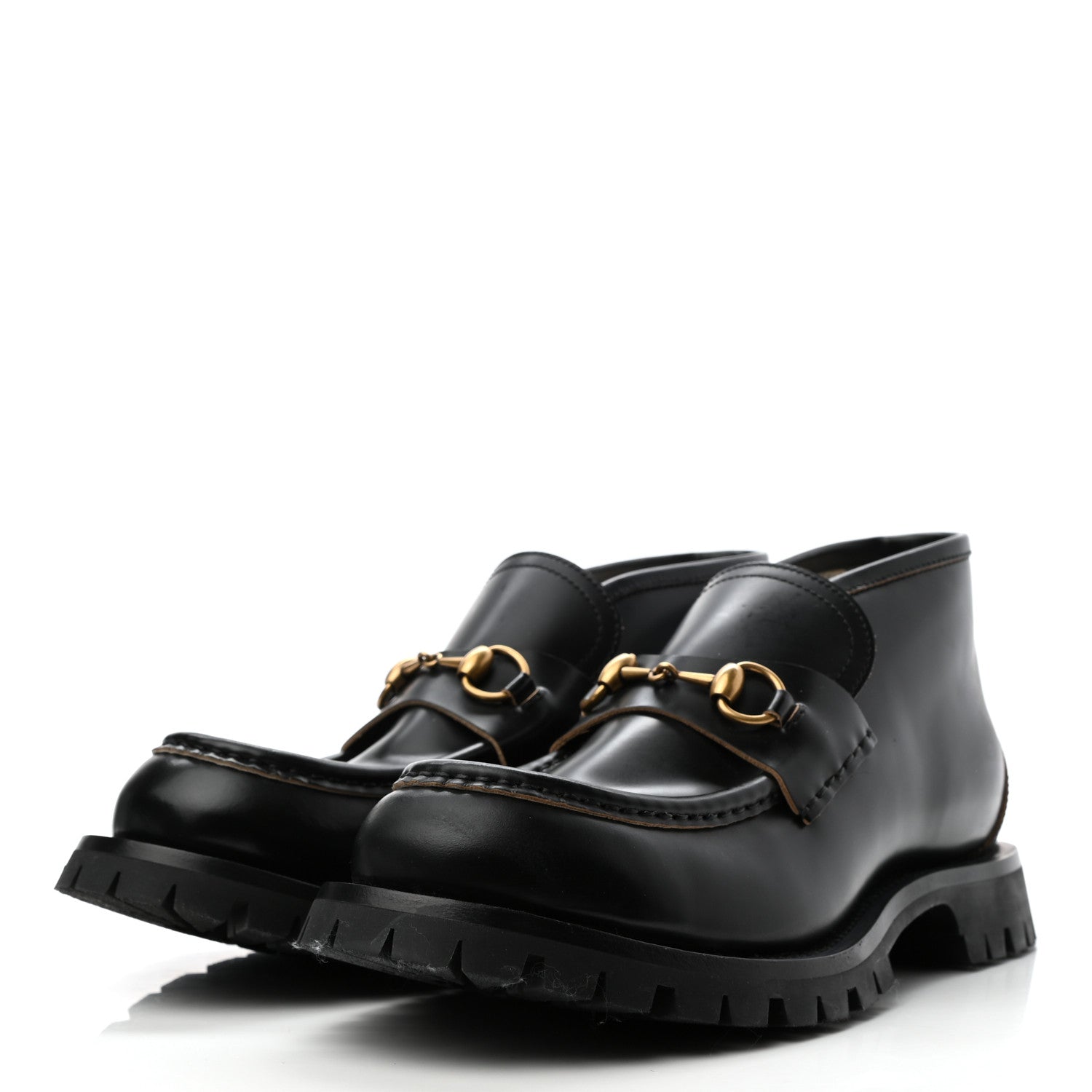 Gucci Cordovan Lux Mens Harald Horsebit Ankle Boots 9 Black 3 of 8