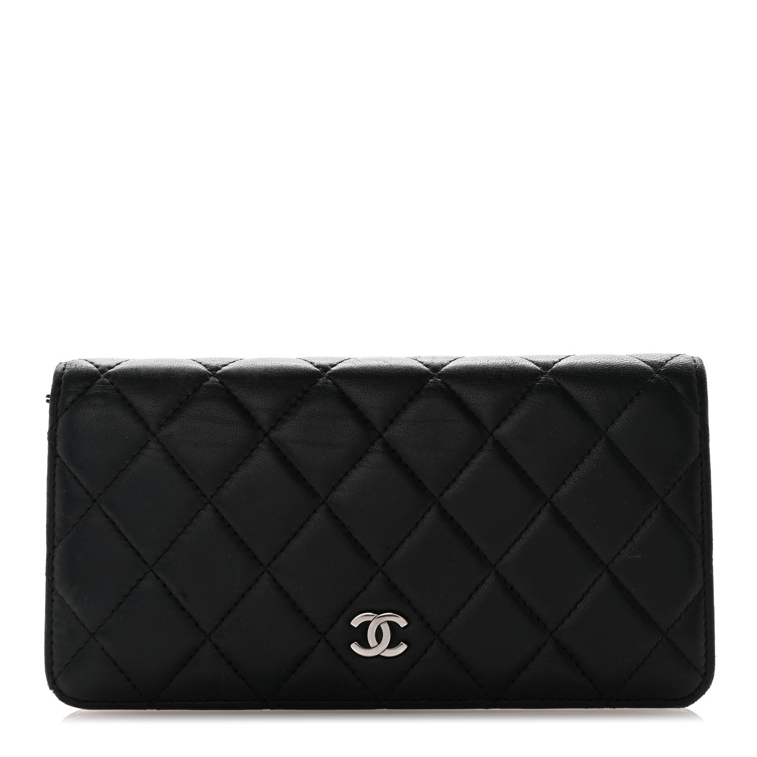 Chanel Lambskin Quilted Yen Wallet Black 1 of 11