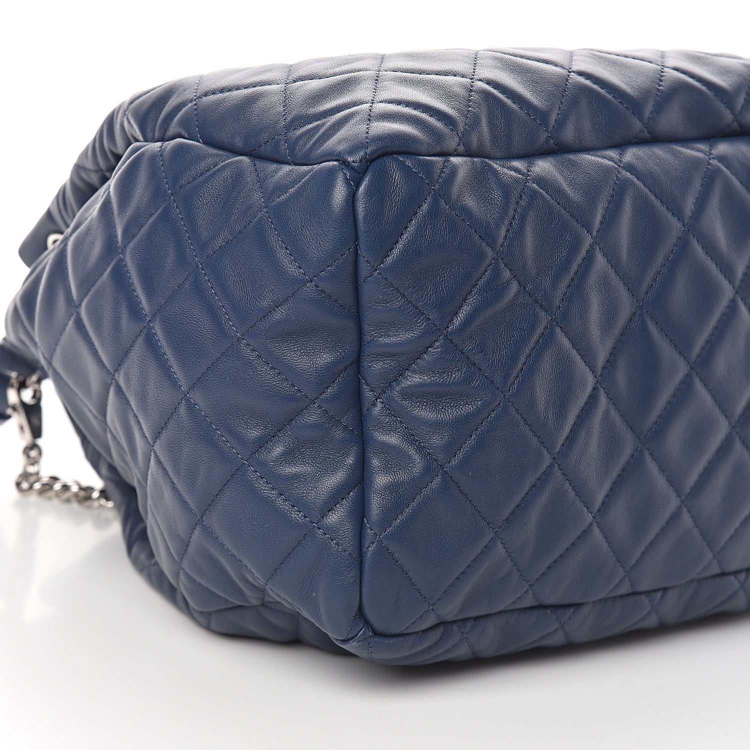 Chanel Lambskin Quilted CC Chain Drawstring Tote Blue 8 of 9