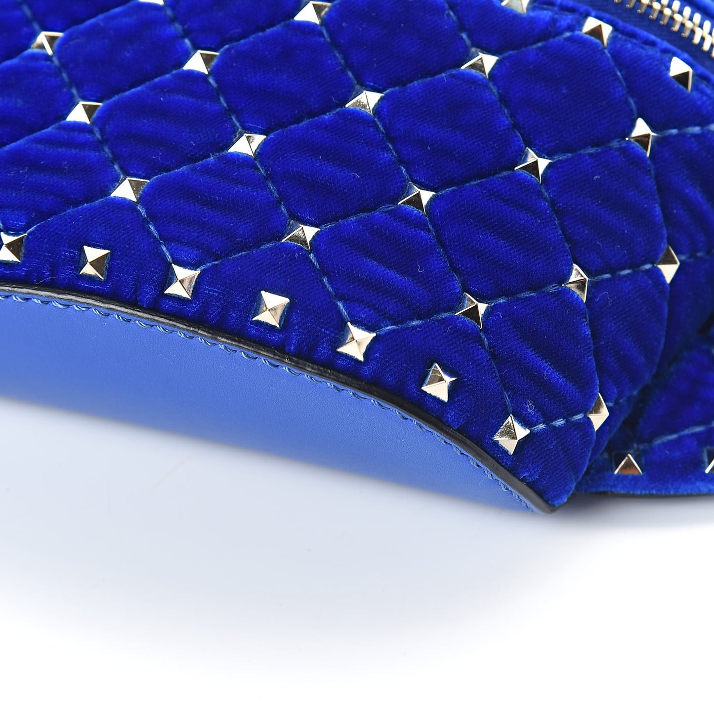 Velvet Rockstud Spike Belt Bag 75 Acid Blue