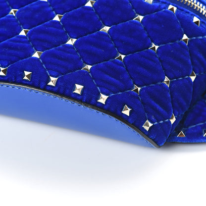 Valentino Garavani Velvet Rockstud Spike Belt Bag 75 Acid Blue 9 of 9