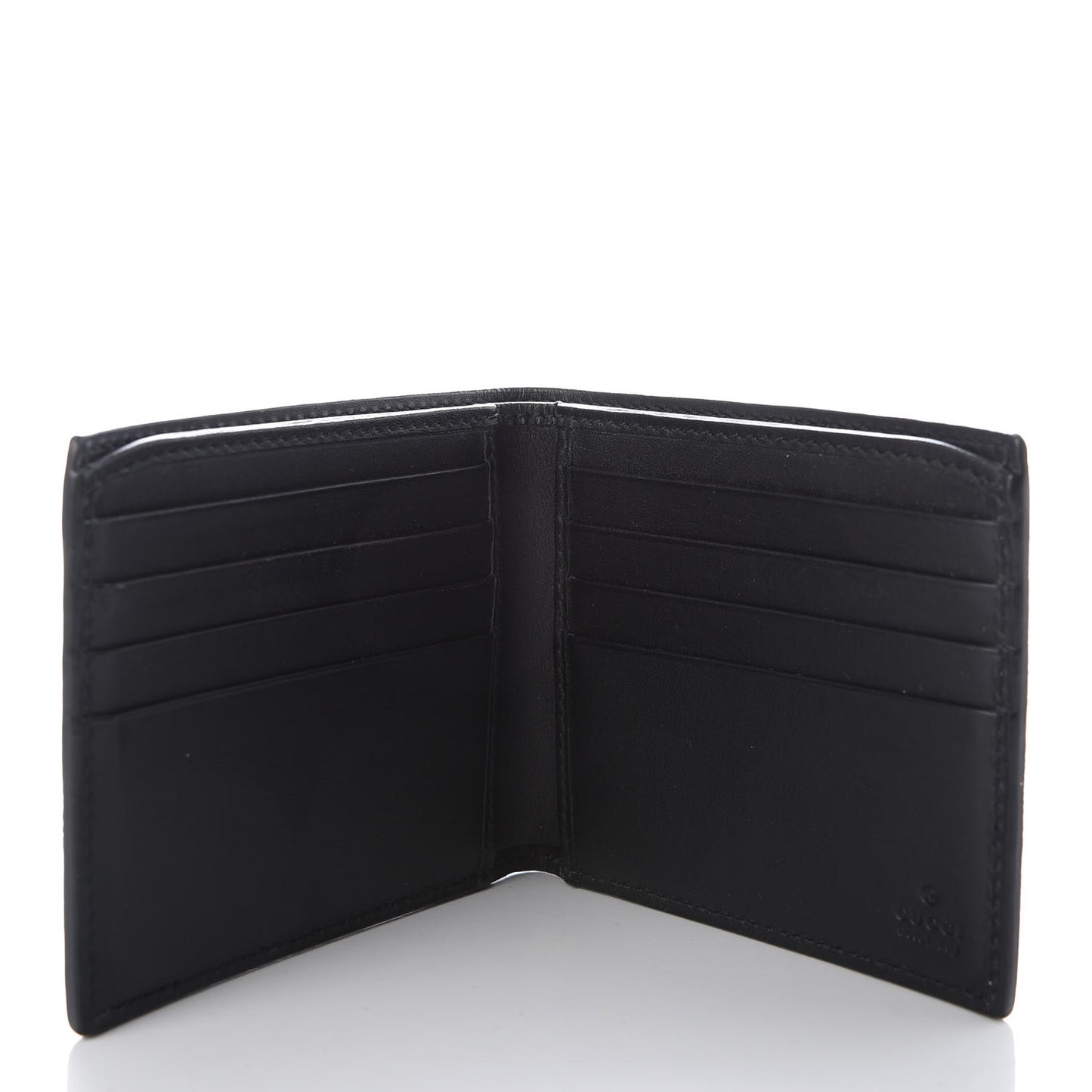 GG Supreme Monogram Selleria Calfskin Kingsnake Nice Bi-Fold Wallet Beige Ebony Multicolor Black
