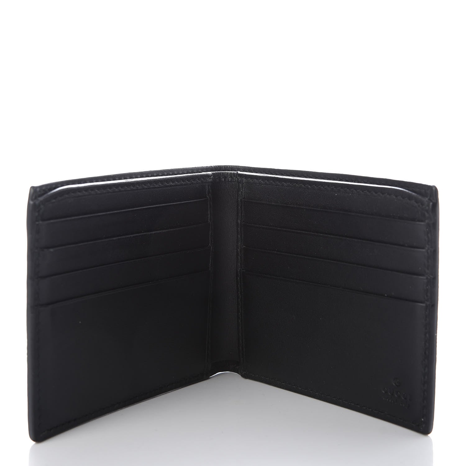 Gucci GG Supreme Monogram Selleria Calfskin Kingsnake Nice Bi-Fold Wallet Beige Ebony Multicolor Black 5 of 7