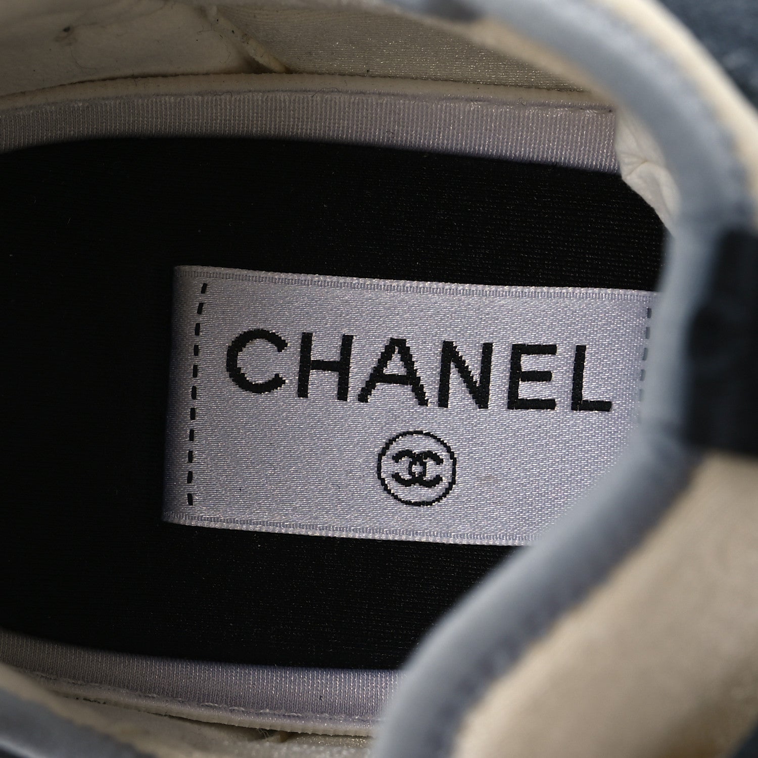 Chanel Fabric Suede Calfskin Mesh CC Sneakers 42 Black Dark Grey White Light Grey 9 of 12