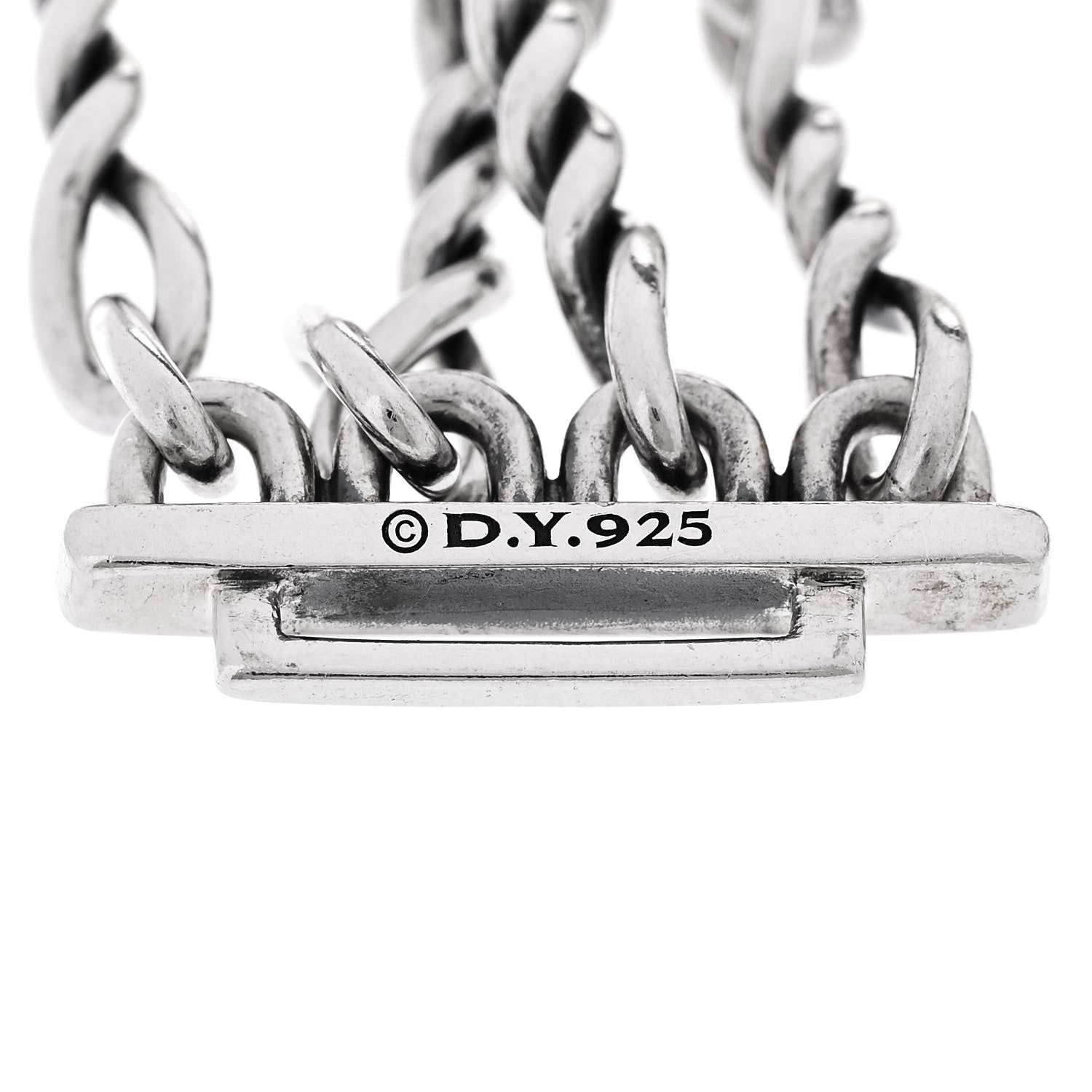 David Yurman Sterling Silver Pearl Continuance Four-Row Chain Bracelet 4 of 5