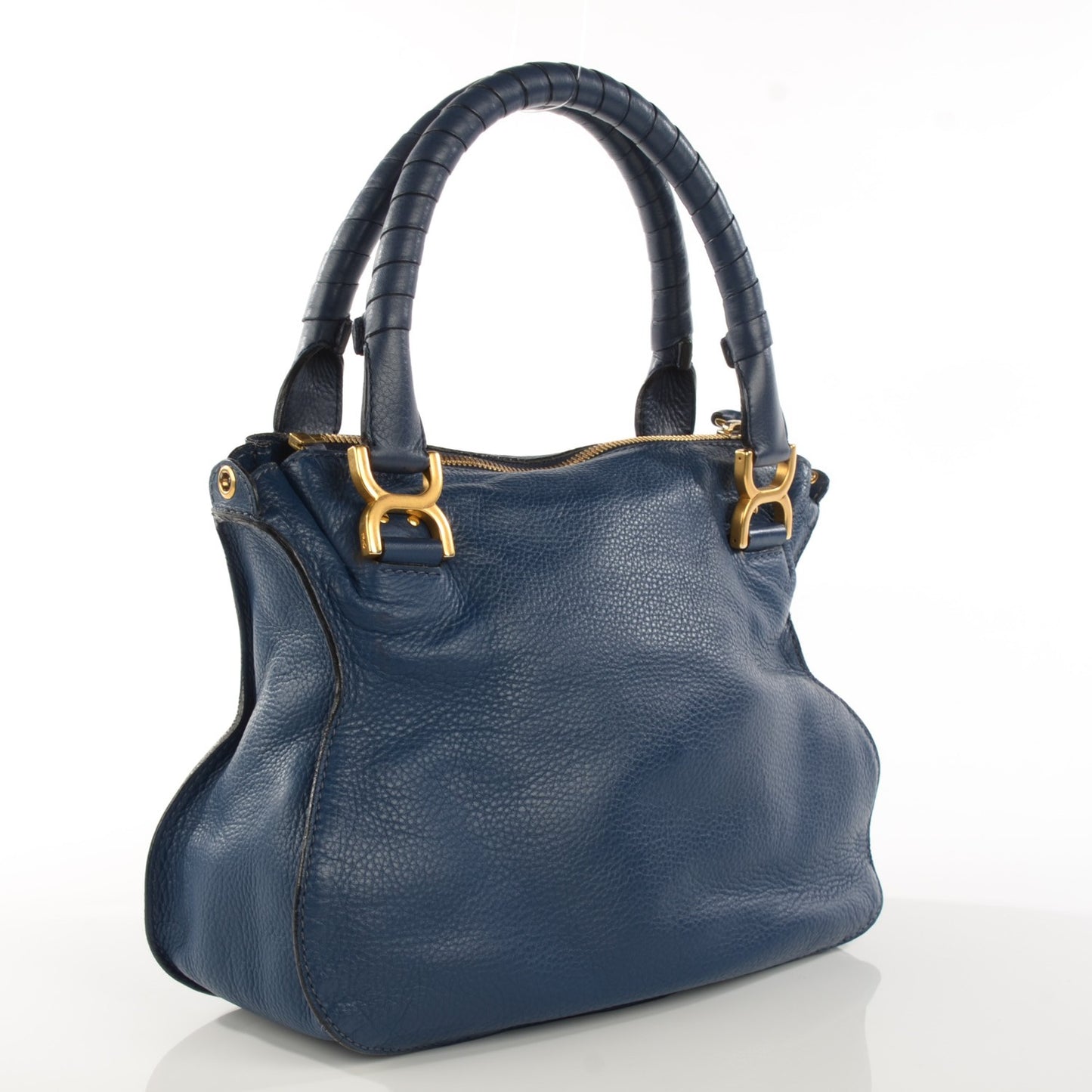Calfskin Medium Marcie Satchel Royal Navy