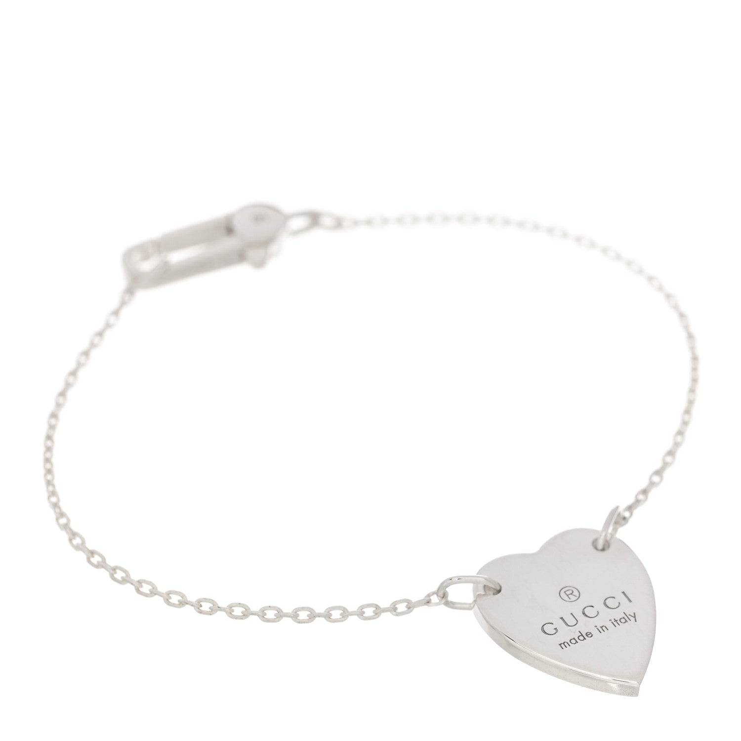 Gucci Sterling Silver Trademark Heart Bracelet 1 of 3