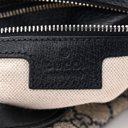Gucci GG Supreme Monogram Textured Calfskin Web Large Attache Shoulder Bag Beige Blue 6 of 11
