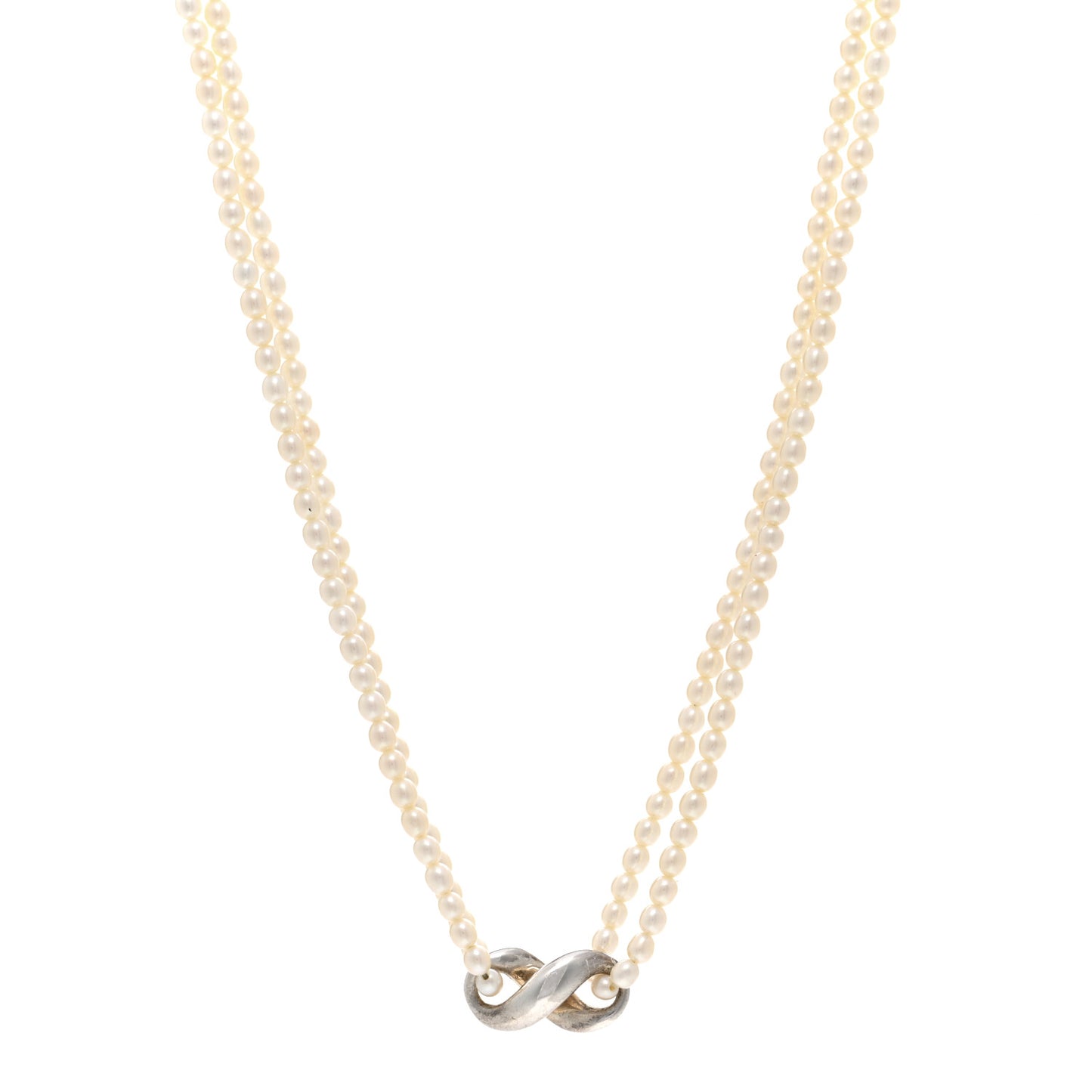 Sterling Silver Pearl Infinity Necklace