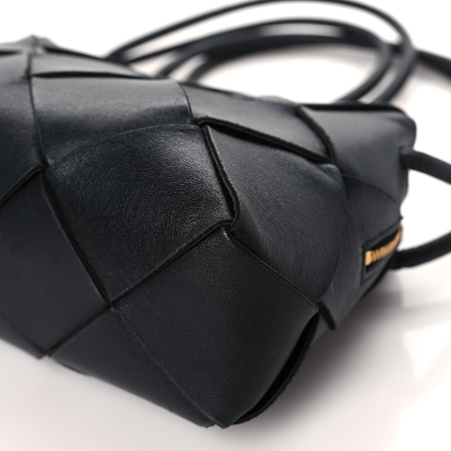 Lambskin Maxi Intrecciato Small Cassette Camera Bag Black