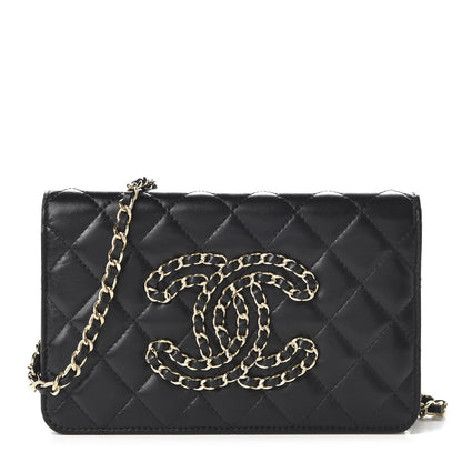 Chanel Calfskin Once Upon A Time Wallet on Chain WOC Black 1 of 12