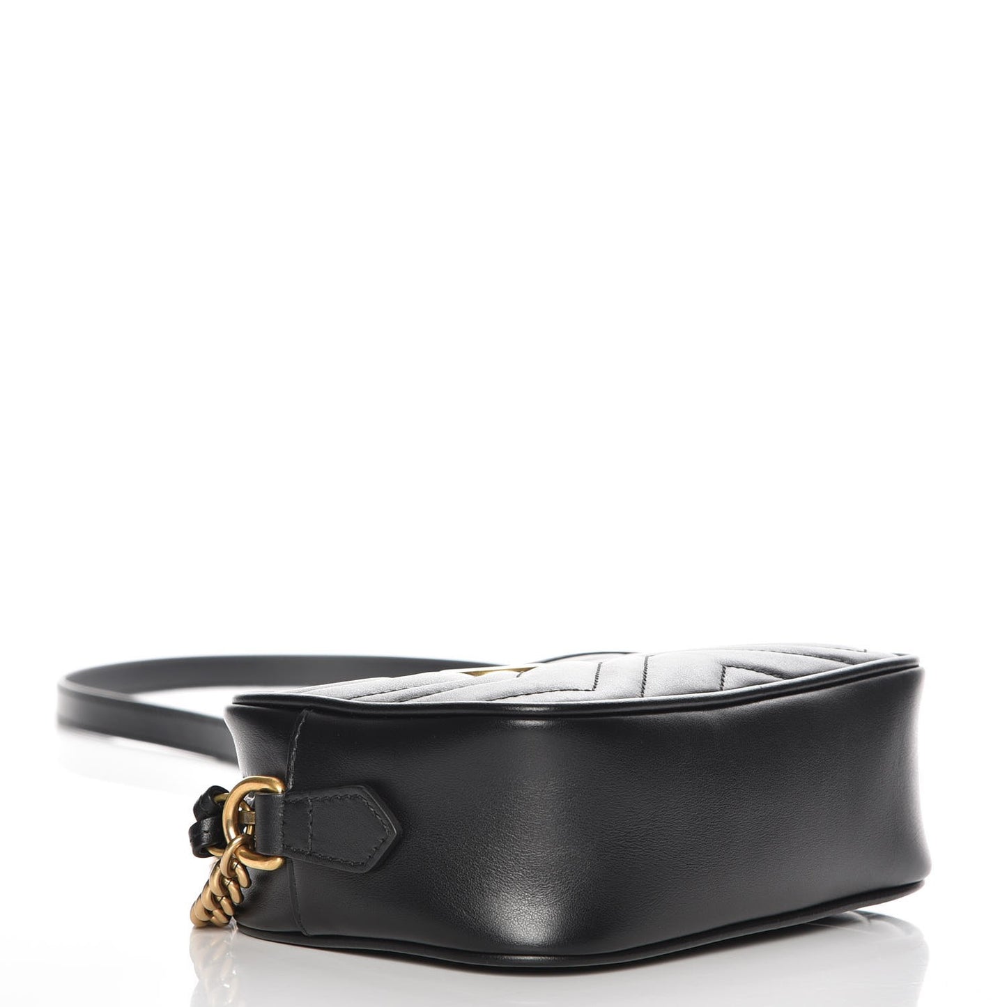 Calfskin Matelasse Mini GG Marmont Chain Shoulder Bag Black