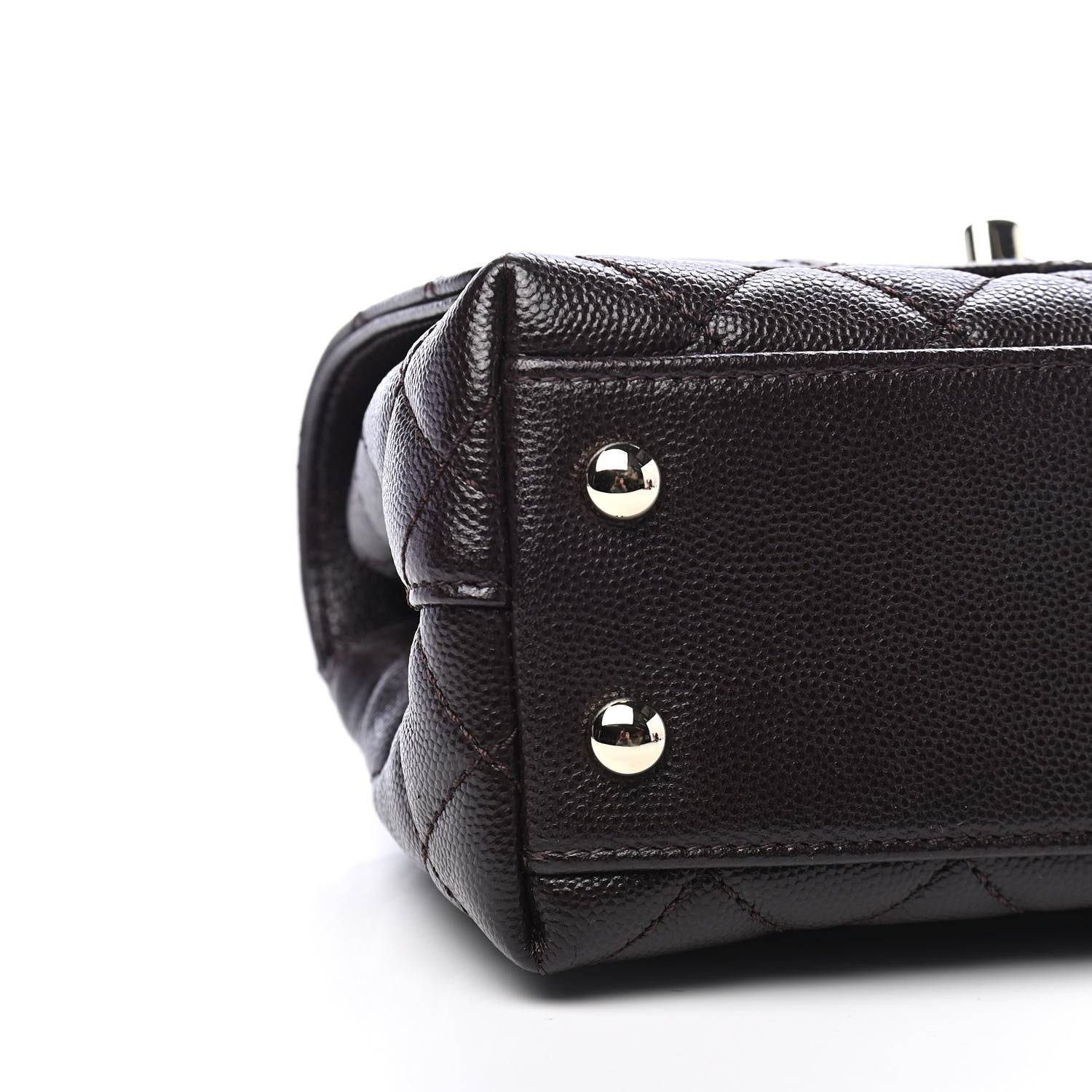 Chanel Caviar Quilted Extra Mini Coco Handle Flap Dark Brown 7 of 8