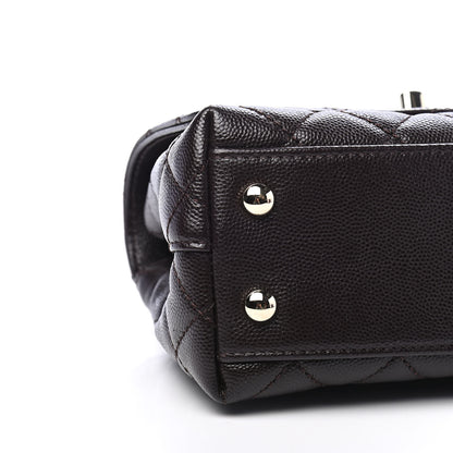 Chanel Caviar Quilted Extra Mini Coco Handle Flap Dark Brown 7 of 8