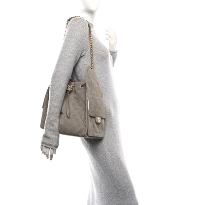 Chanel Suede Quilted Medium Chanel 25 Handbag Grey 2 of 11