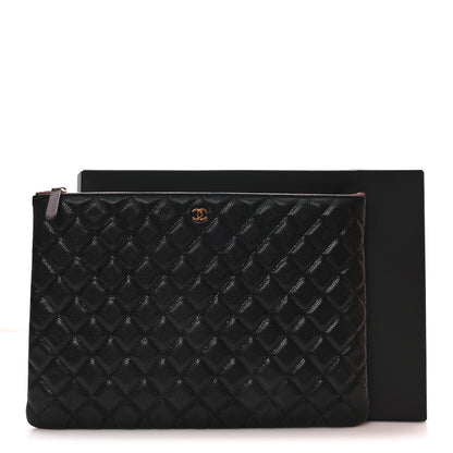 Chanel Caviar Quilted Large Cosmetic Case Black 8 of 8