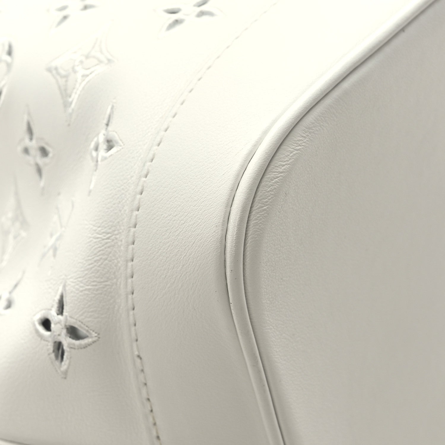 Louis Vuitton Calfskin Monogram Cutout Petit Noe White 9 of 10