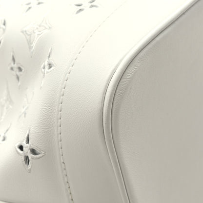 Louis Vuitton Calfskin Monogram Cutout Petit Noe White 9 of 10