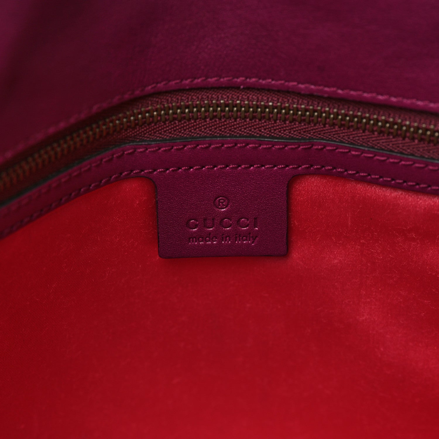 Gucci Velvet Matelasse Loved Embroidered Medium GG Marmont Shoulder Bag Fuchsia Violet Cyclamen 6 of 6