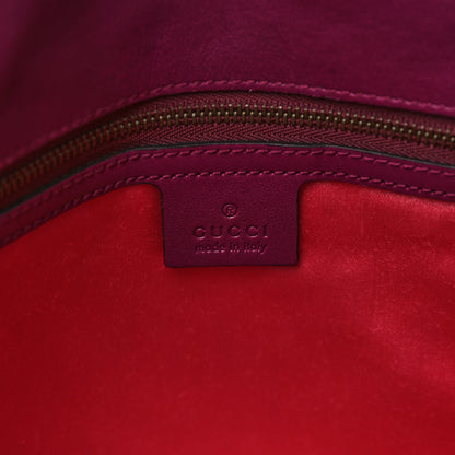 Gucci Velvet Matelasse Loved Embroidered Medium GG Marmont Shoulder Bag Fuchsia Violet Cyclamen 6 of 6