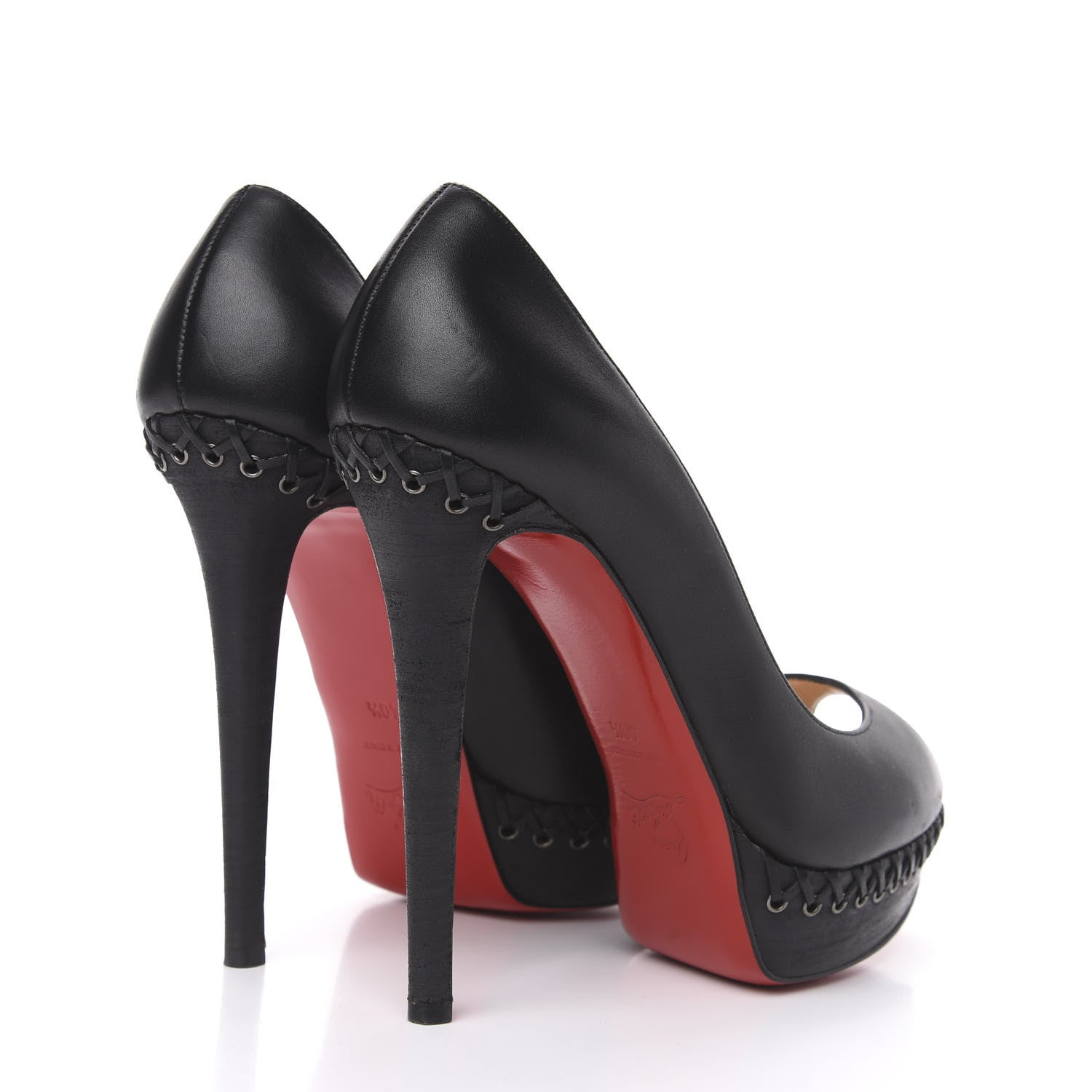 Christian Louboutin Calfskin Lady Indiana 140 Pumps 40.5 Black 4 of 11