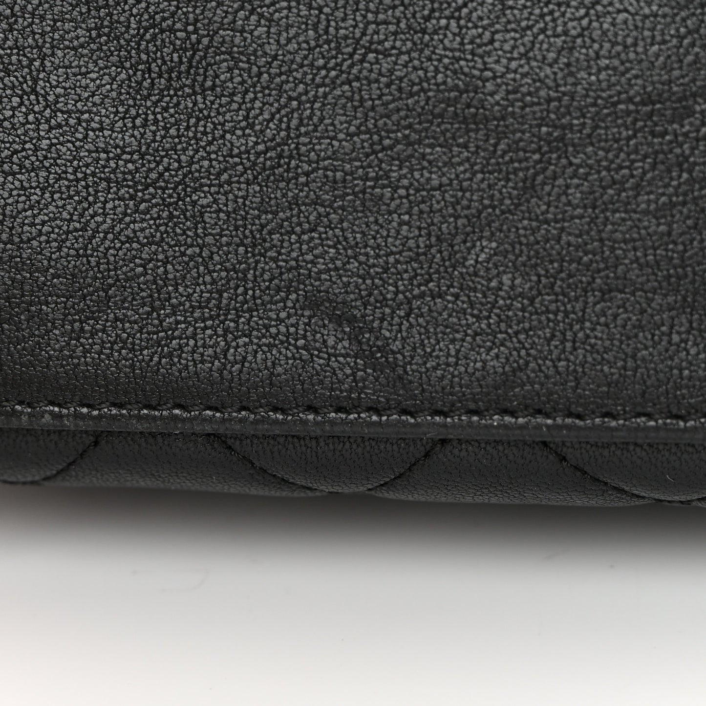 Shiny Sheepskin Quilted Mini Trapezio Flap Black
