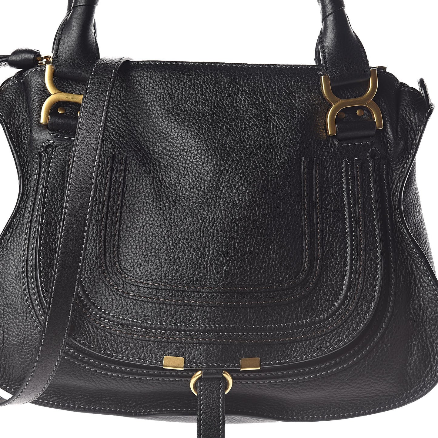 Calfskin Medium Marcie Satchel Black
