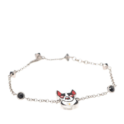 Gucci Sterling Silver Black Spinel Enamel Orso Bracelet 1 of 4