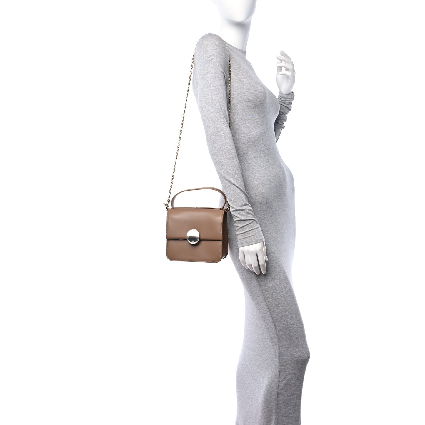 Box Calfskin Small Penelope Top Handle Bag Desert Beige