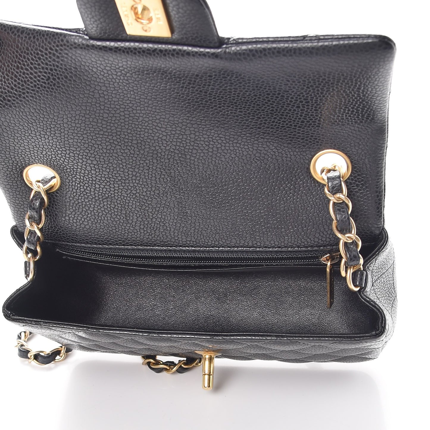 Caviar Quilted Mini Rectangular Flap Black