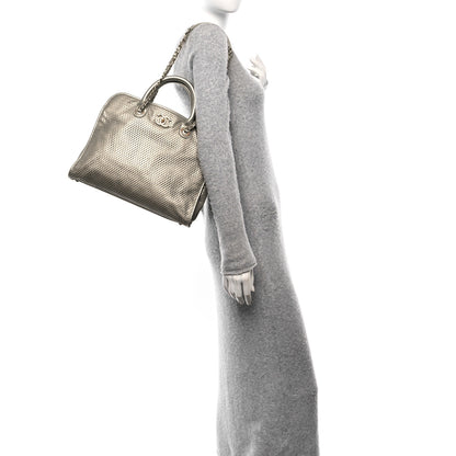 Chanel Metallic Calfskin Perforated Up In The Air Tote Silver 2 of 11