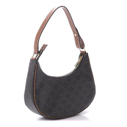 Celine Triomphe Canvas Calfskin Ava Shoulder Bag Tan 3 of 9