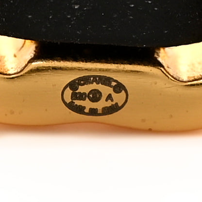 Chanel Lambskin Crystal CC Cuff Bracelet Black Gold 5 of 6