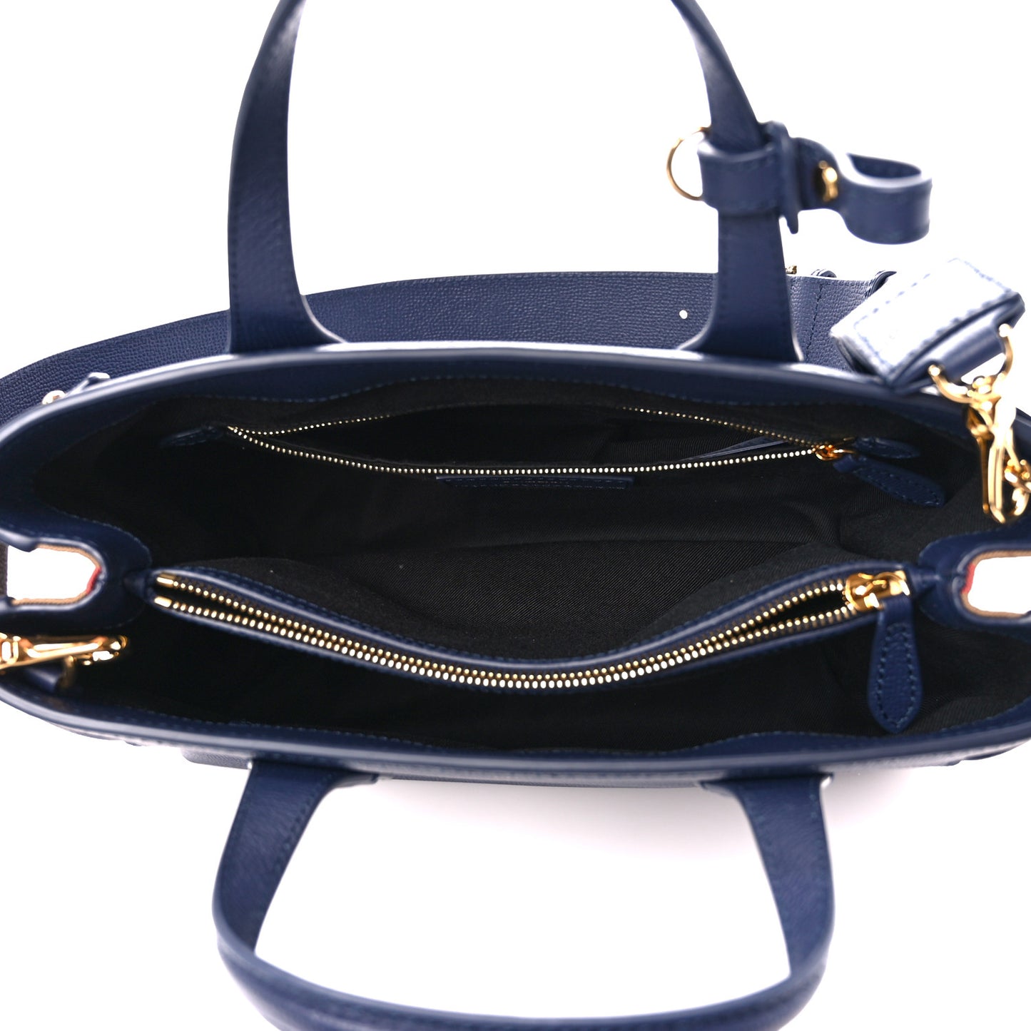 Derby Calfskin Vintage Check Medium Banner Tote Regency Blue