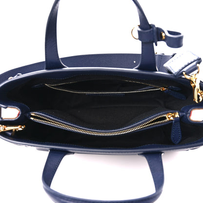 Burberry Derby Calfskin Vintage Check Medium Banner Tote Regency Blue 5 of 12
