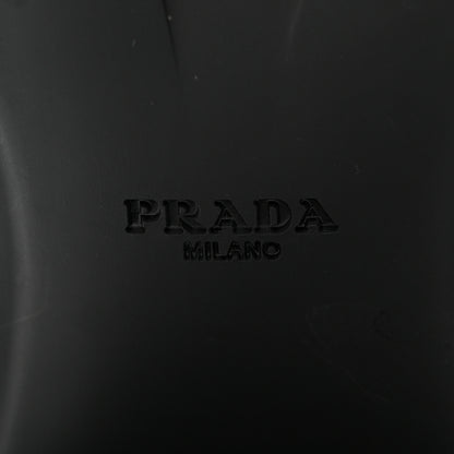 Prada Spazzolato Re-Nylon Metal Triangle Logo Lace Up 55mm Ankle Boots 37 Black 8 of 8