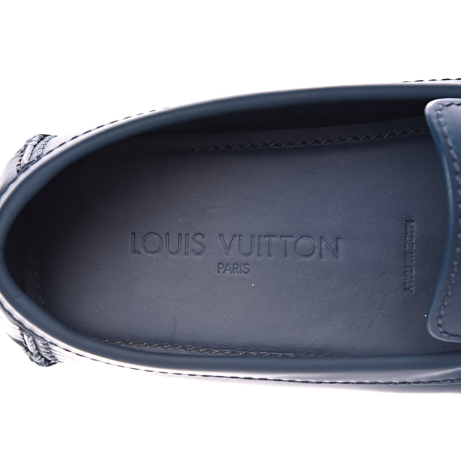 Louis Vuitton Calfskin Mens Monte Carlo Car Shoe Moccasin Loafers 9.5 Blue 6 of 14