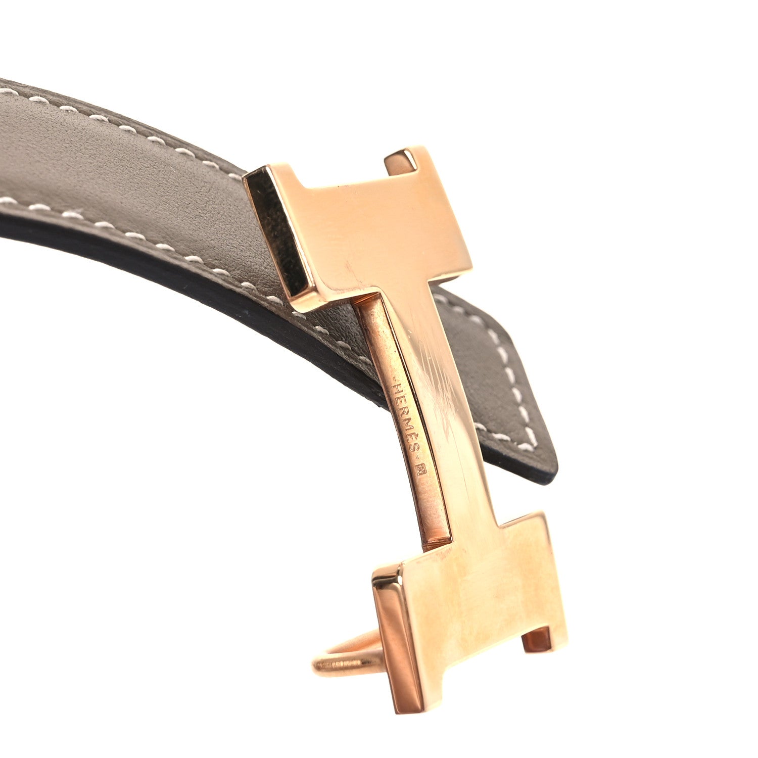 Hermes Swift Epsom 32mm H Belt 95 38 Etoupe White 7 of 8