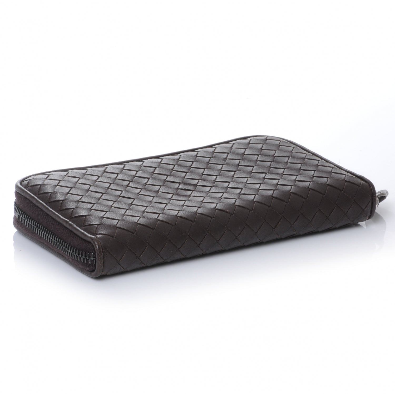 Bottega Veneta Nappa Intrecciato Zip Around Wallet Ebano 4 of 8