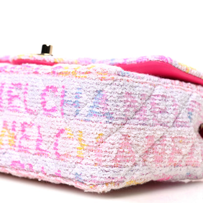 Chanel Tweed Quilted Enamel CC Logo Mini Rectangular Flap Pink Multicolor 10 of 11