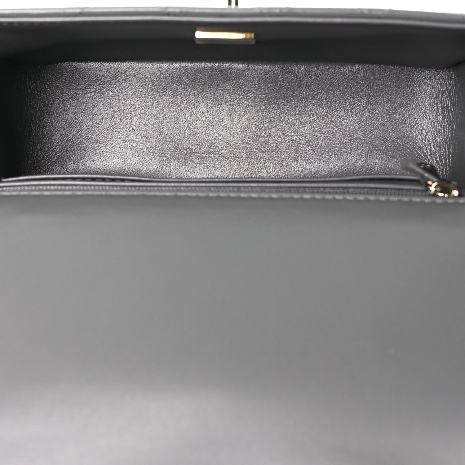 Chanel Lambskin Quilted Mini Top Handle Rectangular Flap Dark Grey 5 of 13